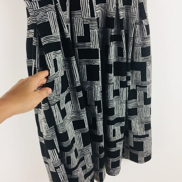 New Lularoe Amelia XL Dress Black White Textured - Picture 3 of 8
